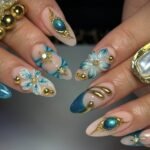 Gilded Azure Floral Fantasy