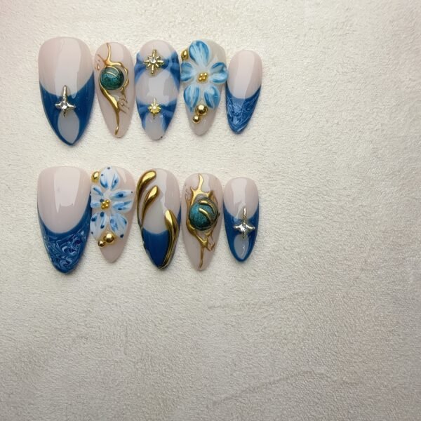 10014 Gilded Azure Floral Fantasy