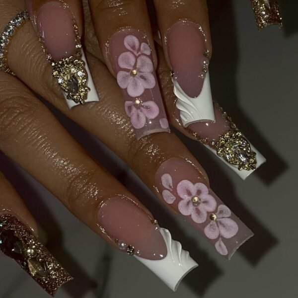 10035 Blush Blossom & Gilded Ruffles