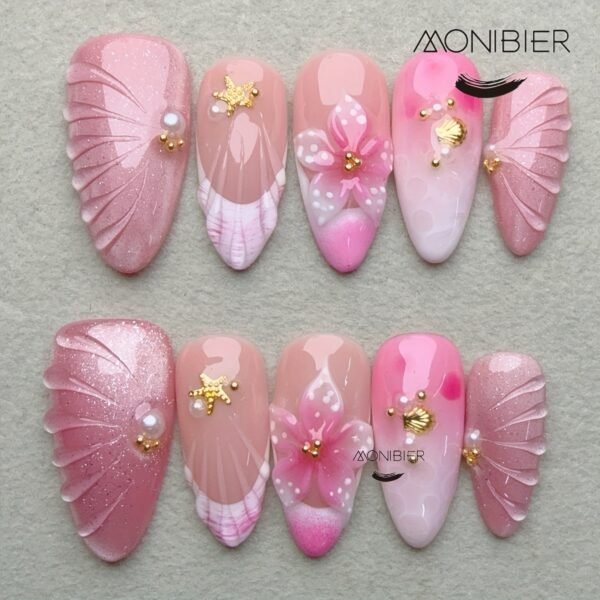 10049 Pink Shell Tide & Misty Ocean Gold