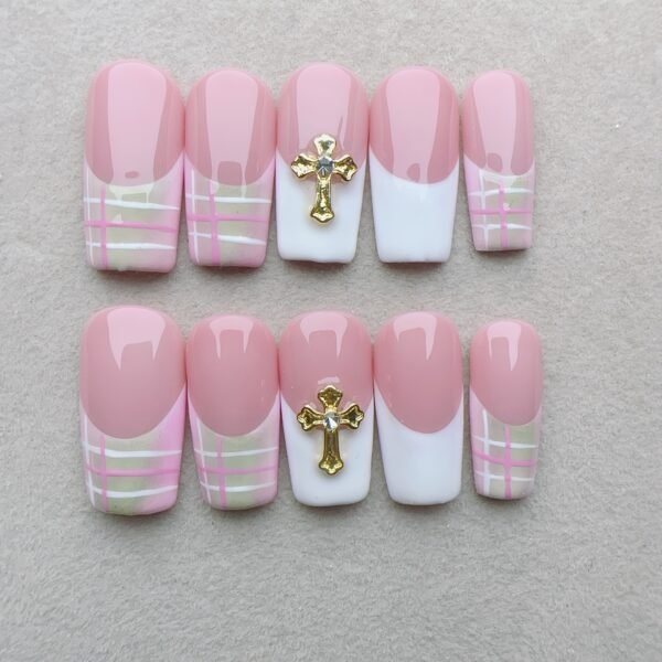 10100 Pink Plaid Cross · Sweet-Edgy Holy Emblem