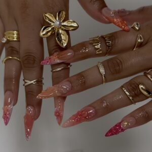 10118 Pink-Orange Floral Luxury