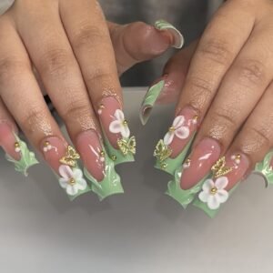 10130 Green Floral Butterfly Luxury