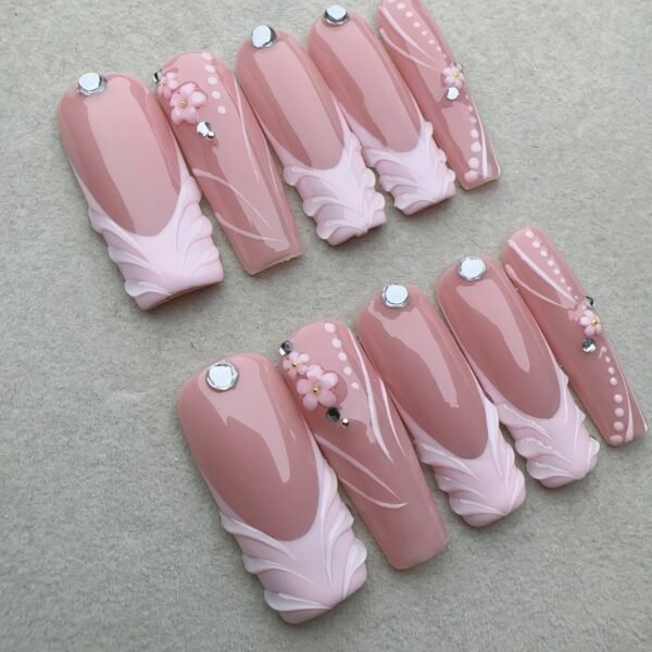 10136 Pink Luxury Embossed Floral