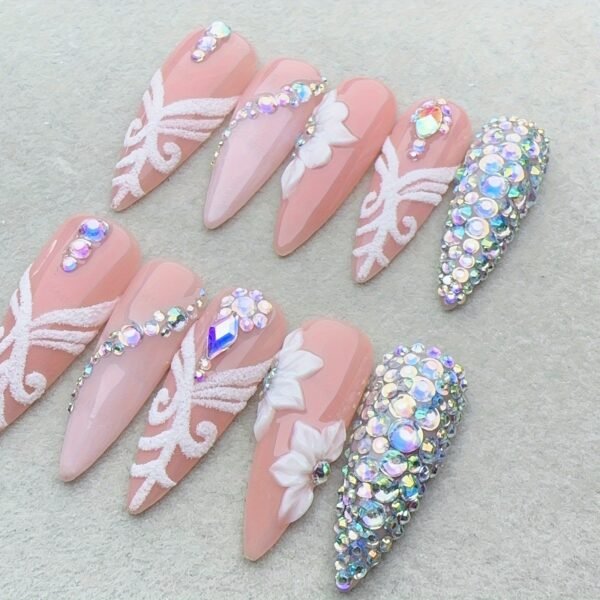 10142 Pink Luxury Lace Floral Gem