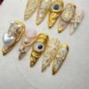 Gold Religious Luxury Art Nails