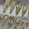 Gold Religious Luxury Art Nails