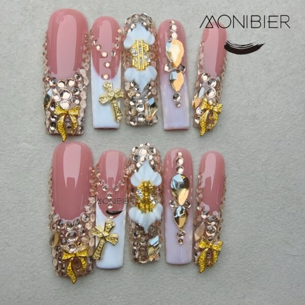 Gold Religious Luxury Art Nails