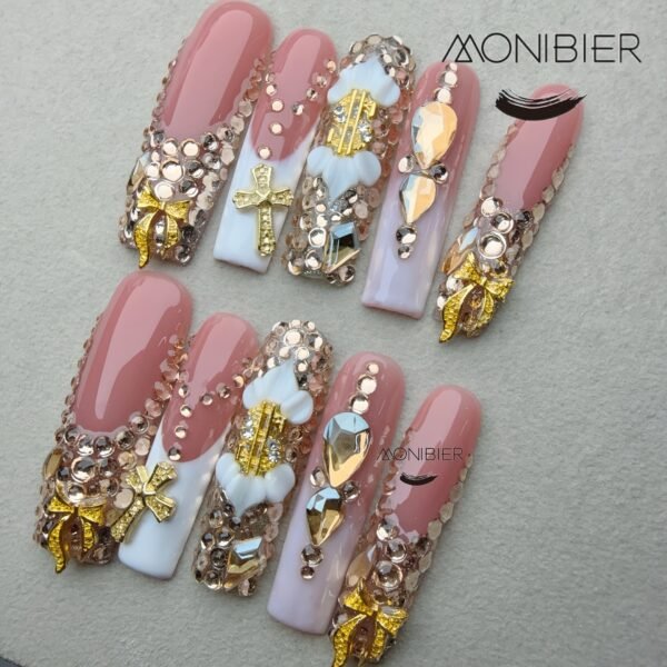 Gold Religious Luxury Art Nails