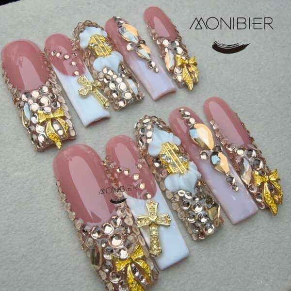 Gold Religious Luxury Art Nails
