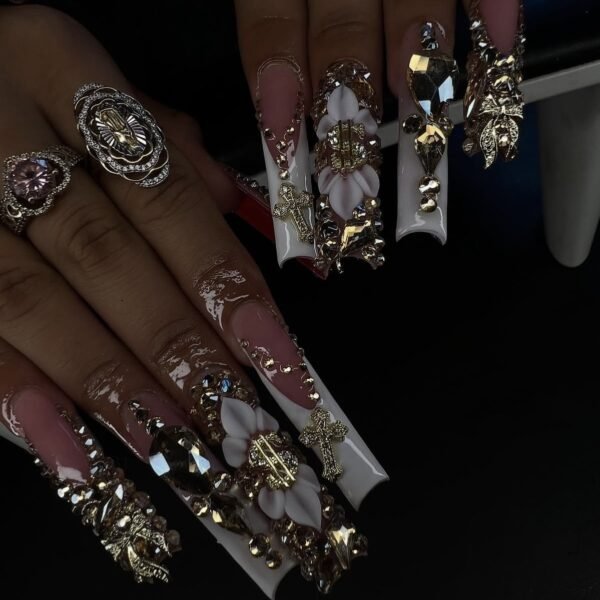 Gold Religious Luxury Art Nails