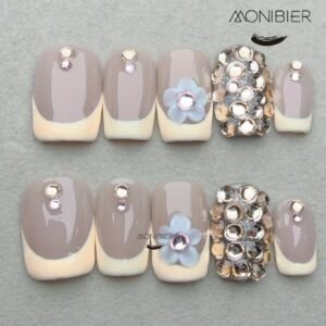 10184 Nude Elegant Floral Gem Art