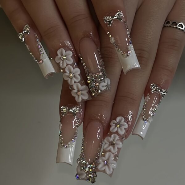 Butterfly Floral Silver Glaze