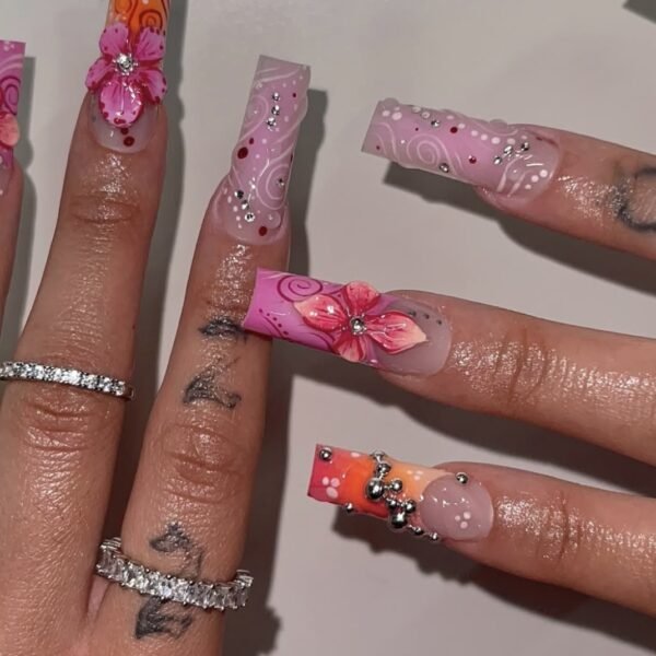 10223 Pink Floral Swirl Rhyme