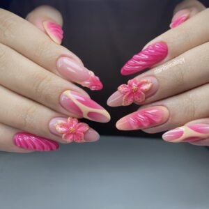 Pink Feather Floral Rhyme