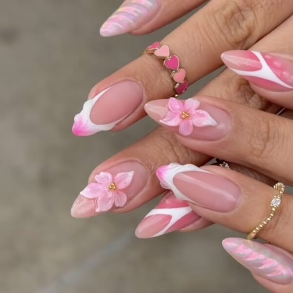 10235 Pink Floral Swirl Rhyme