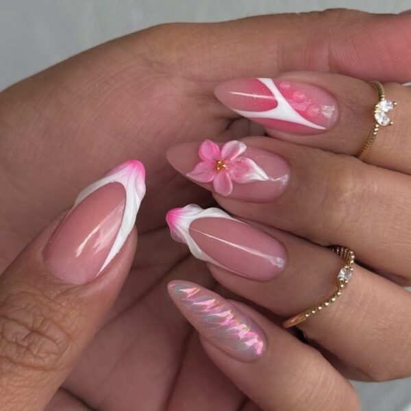 10236 Pink Floral Swirl Rhyme