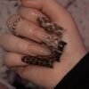 Brown Floral Leopard Retro Sweet Nails