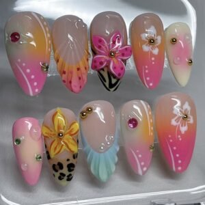 Pink Summer Floral Island